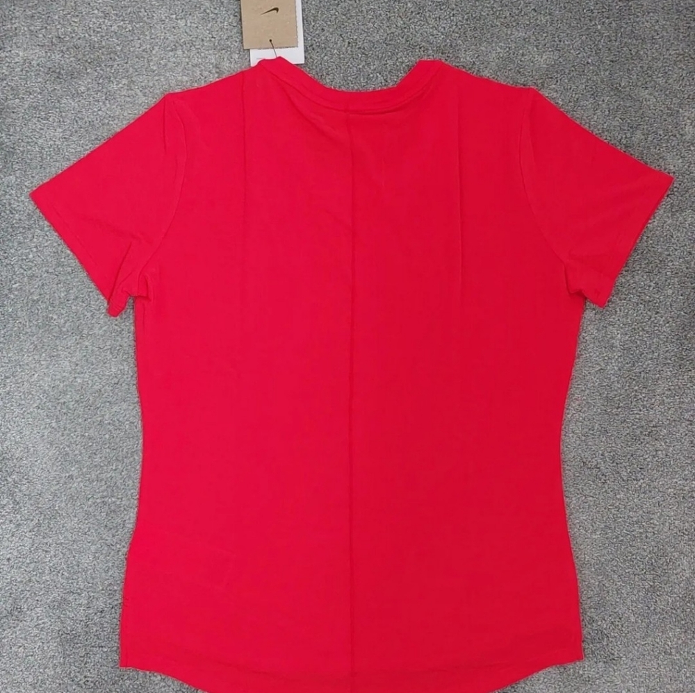 Nike Women's Dri-Fit One Luxe Tee T-Shirt Small Red Soft Breathable Recycled - Picture 10 of 16